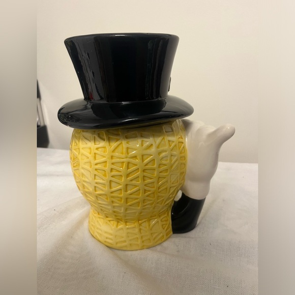 VTG CERAMIC MR. PEANUT COOKIE JAR PLANTER W/ ORIGINAL PRODUCT LOGO & DESCRIPTION - Picture 8 of 9
